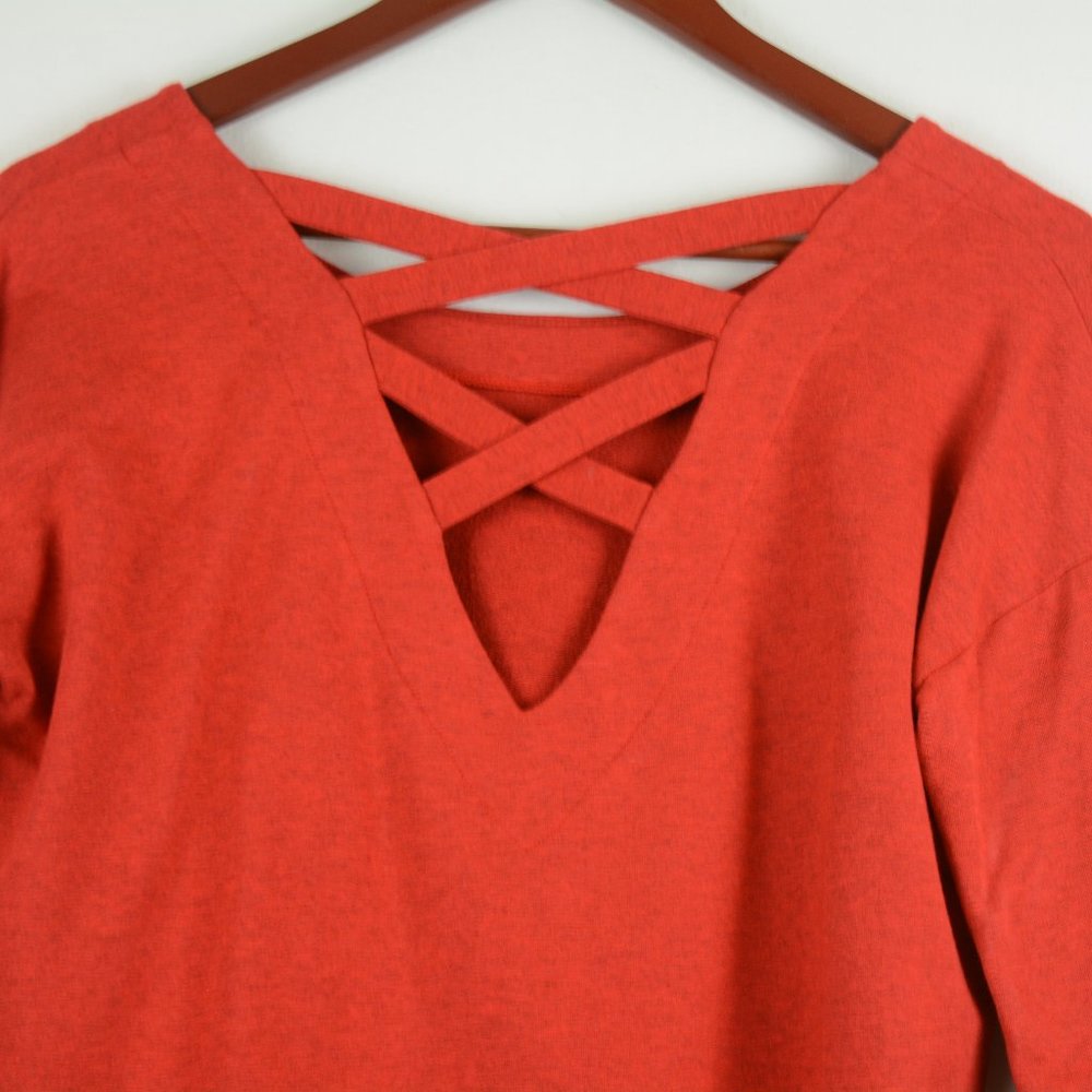 Splendid Varsity Cross Back Knit Shirt S - Picture 6 of 8